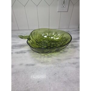 Indiana Glass‎ Avocado Green Grape Bowl, Vintage Decor, Classic 13" Grape Dish